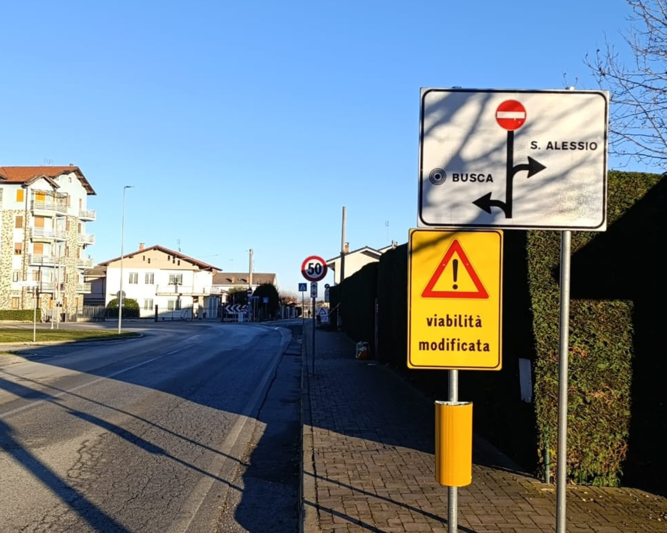 Il tratto della SP24 proveniente da Dronero